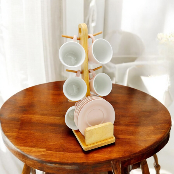 Juego De Té PINK 6 Tazas+Platos
