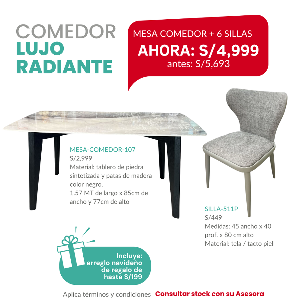 Mesa de Comedor LUJO RADIANTE