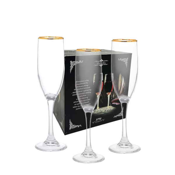 COPA CHAMPAGNE BORDE DORADO