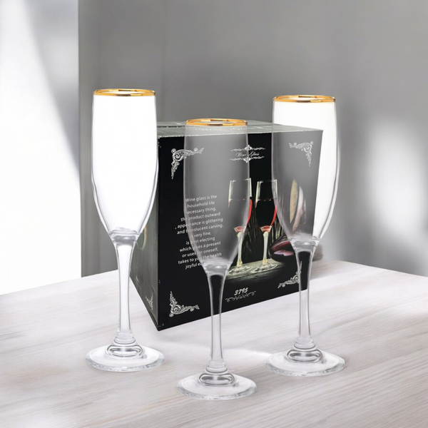 COPA CHAMPAGNE BORDE DORADO