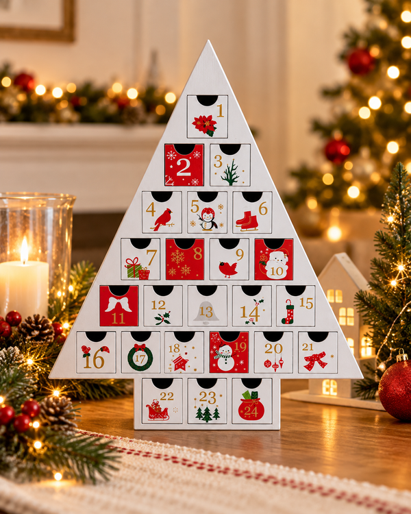 Calendario Navideño Árbol de Madera