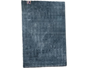 Alfombra Cuadros Peluche AZUL CLARO