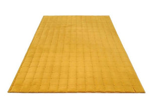Alfombra Cuadros Peluche AMARILLA