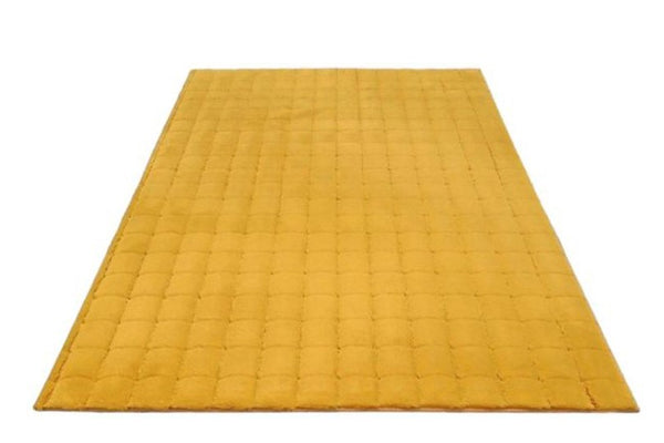 Alfombra Cuadros Peluche AMARILLA