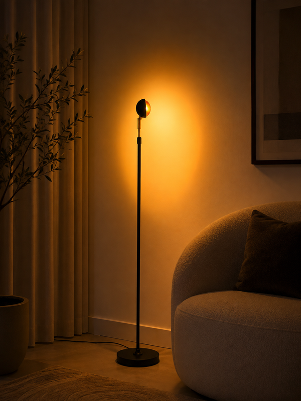 Lamapra de Pie Negra con Lupa Led
