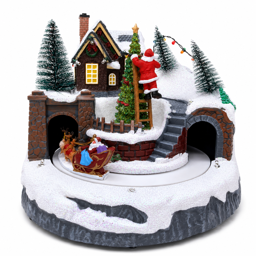 Villa Navideña PAPÁ NOEL CON TRINEO