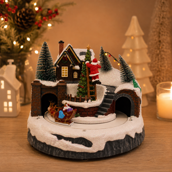 Villa Navideña PAPÁ NOEL CON TRINEO