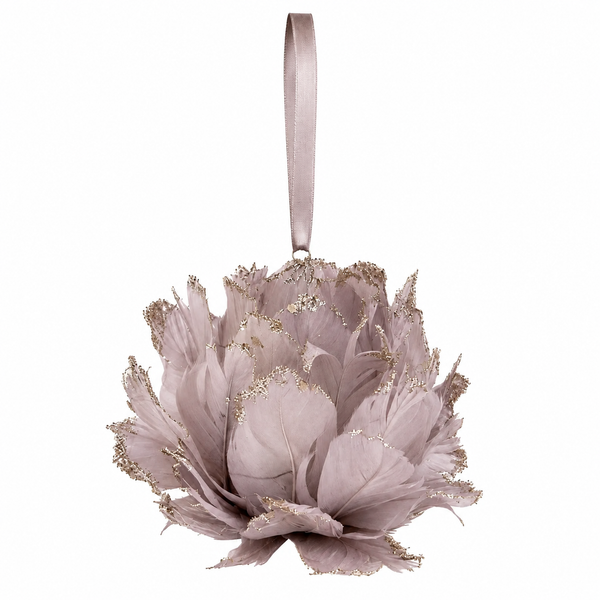 Bola de PLUMA CHAMPAGNE NAVIDEÑA