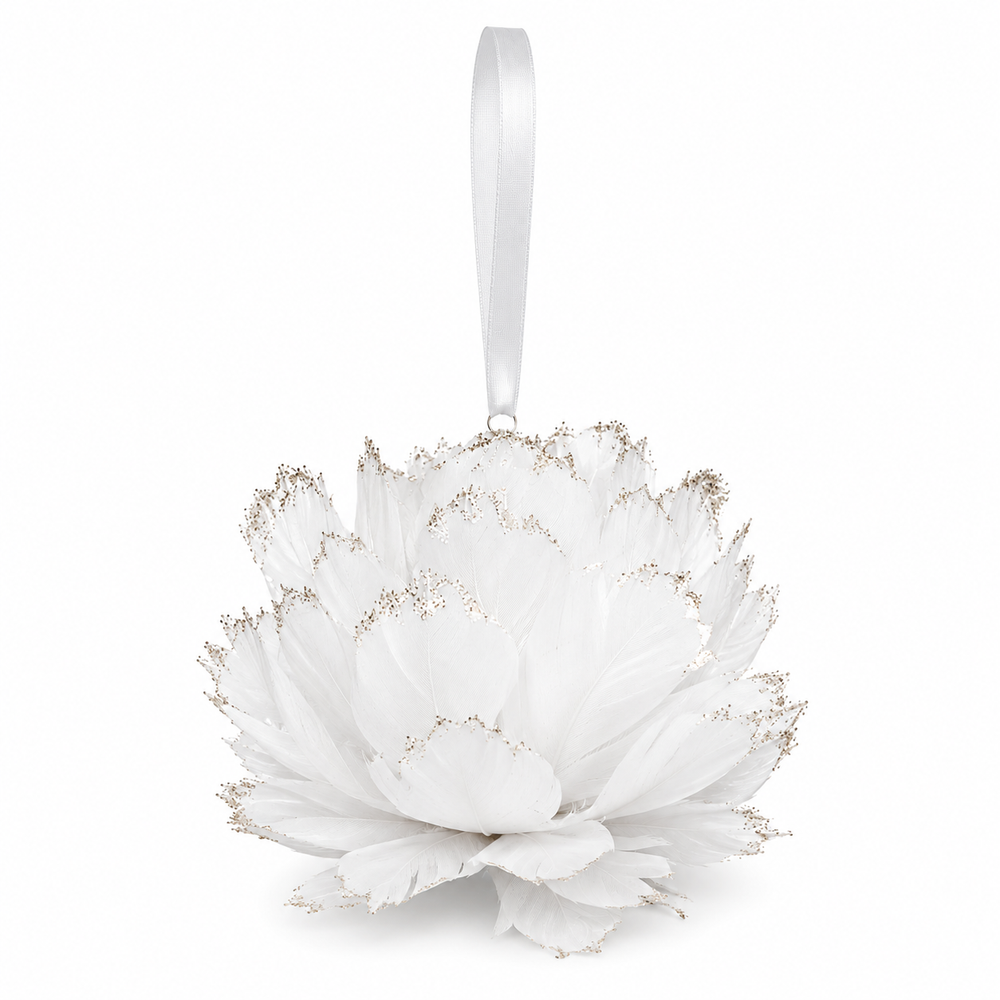 Bola de PLUMA BLANCA NAVIDEÑA