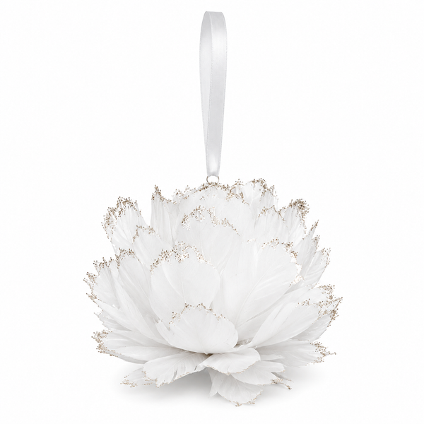Bola de PLUMA BLANCA NAVIDEÑA