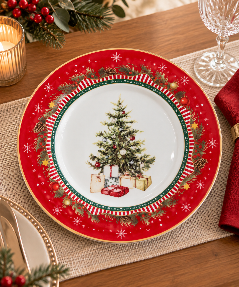 Plato Navideño Pino - 25cm