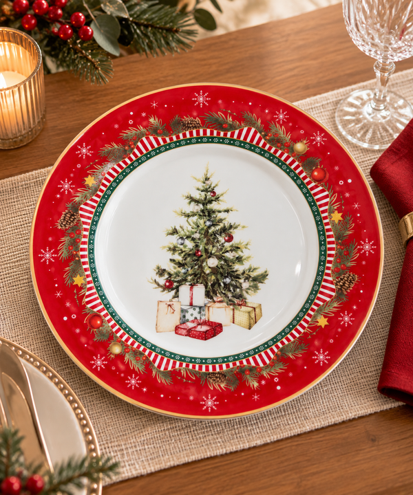 Plato Navideño Pino - 25cm