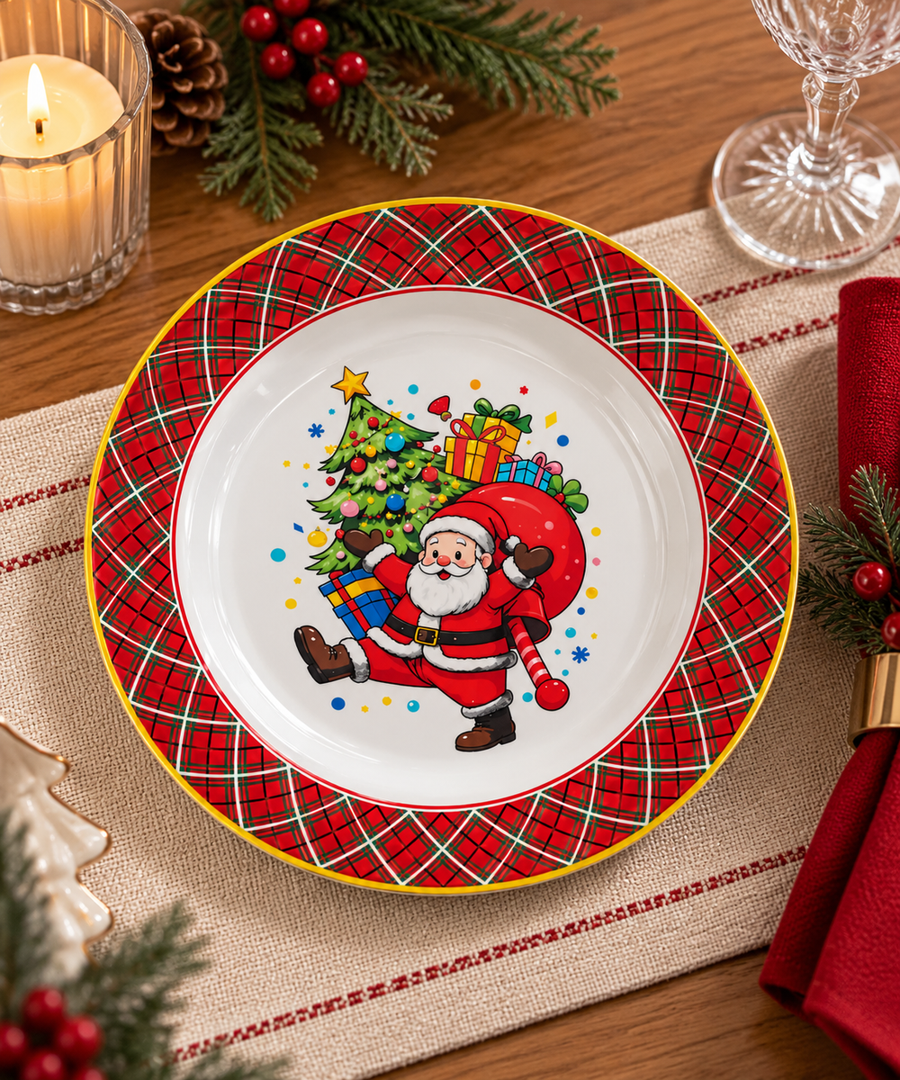 Plato Navideño Noche Buena - 20cm