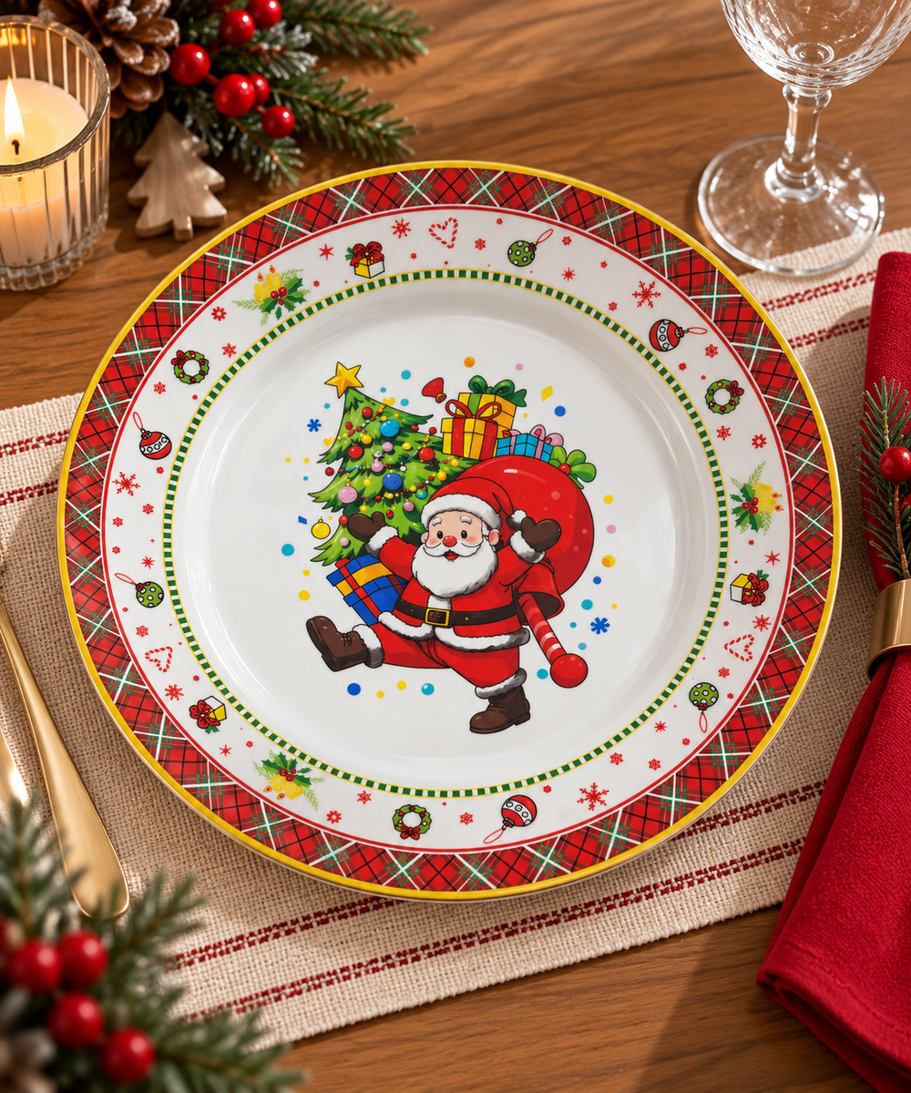 Plato Navideño Noche Buena - 25cm