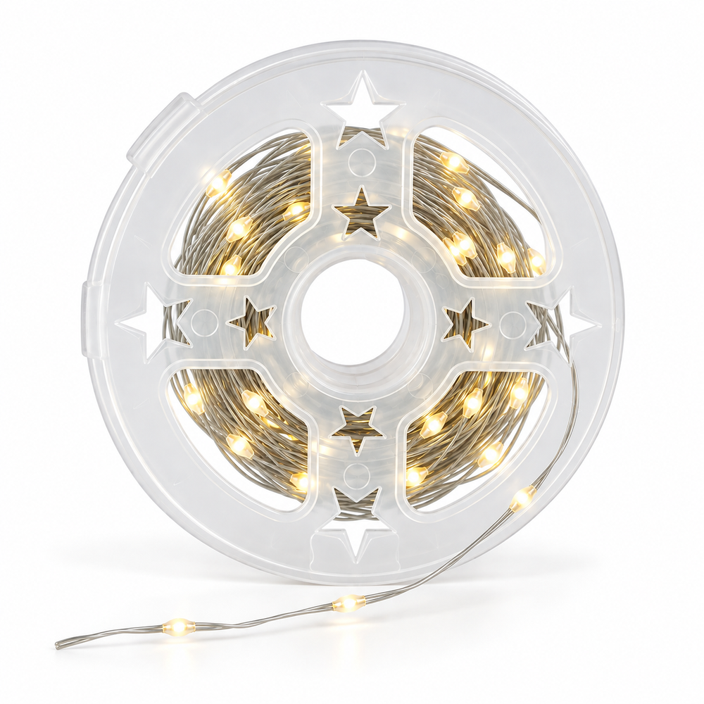 Luces Ada - Luz Amarilla - Cable Plata - 50m