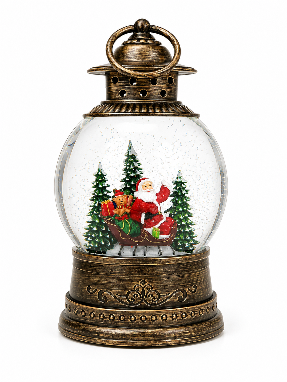 Farol Redondo Navideño PAPÁ NOEL EN TRINEO