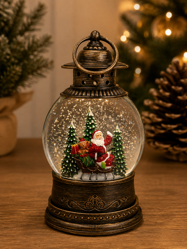 Farol Redondo Navideño PAPÁ NOEL EN TRINEO