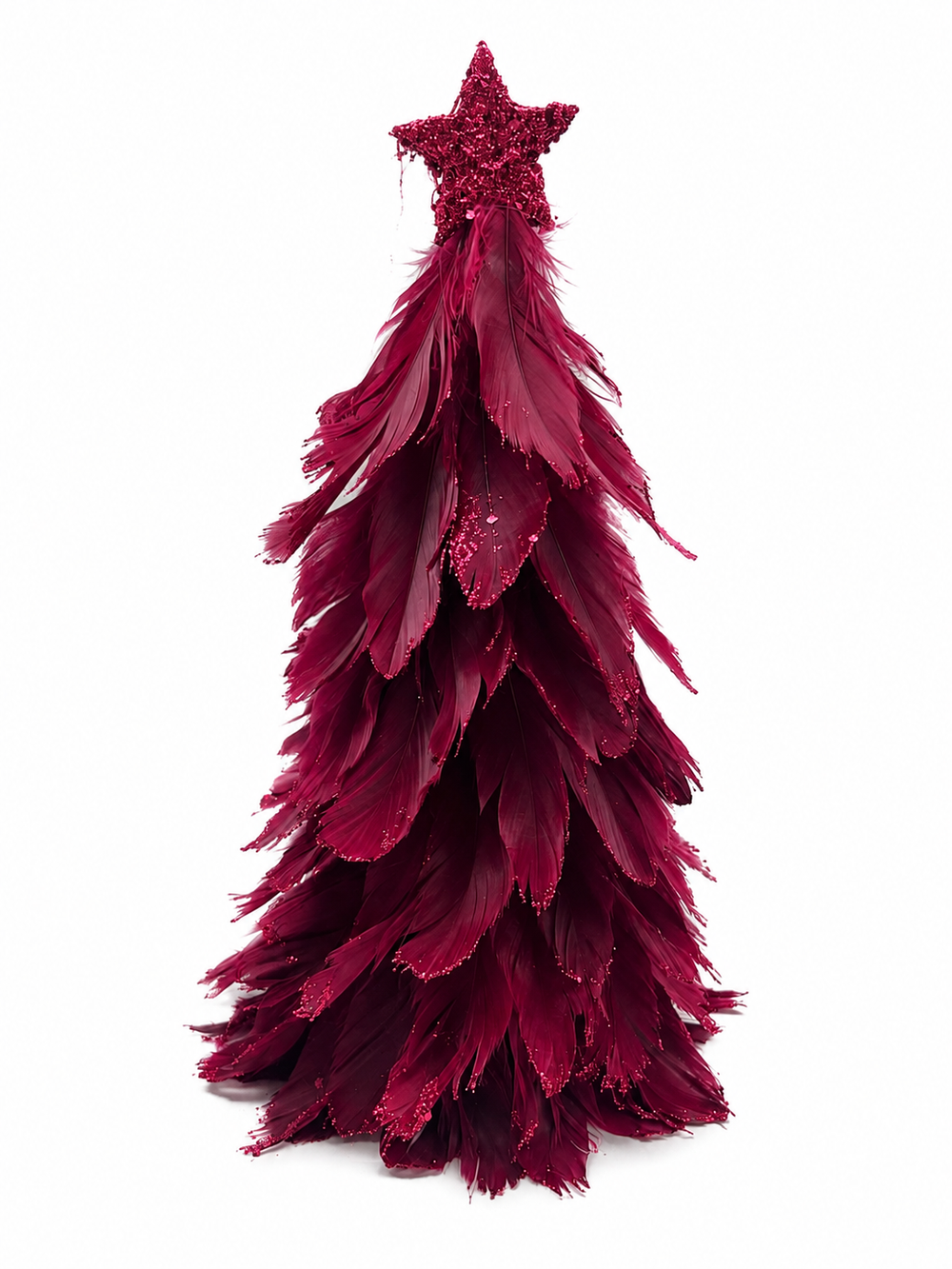 Arbol Pequeño Plumas ROJO