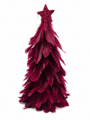Arbol Pequeño Plumas ROJO