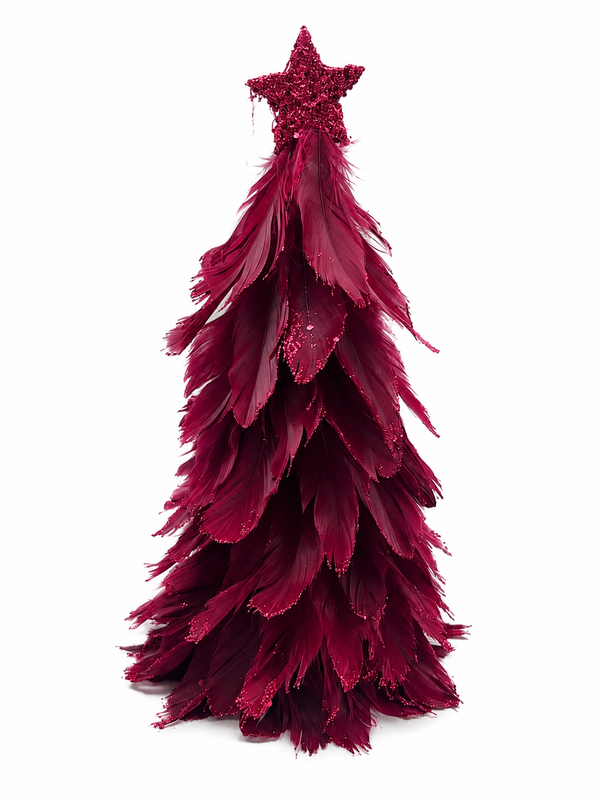 Arbol Pequeño Plumas ROJO