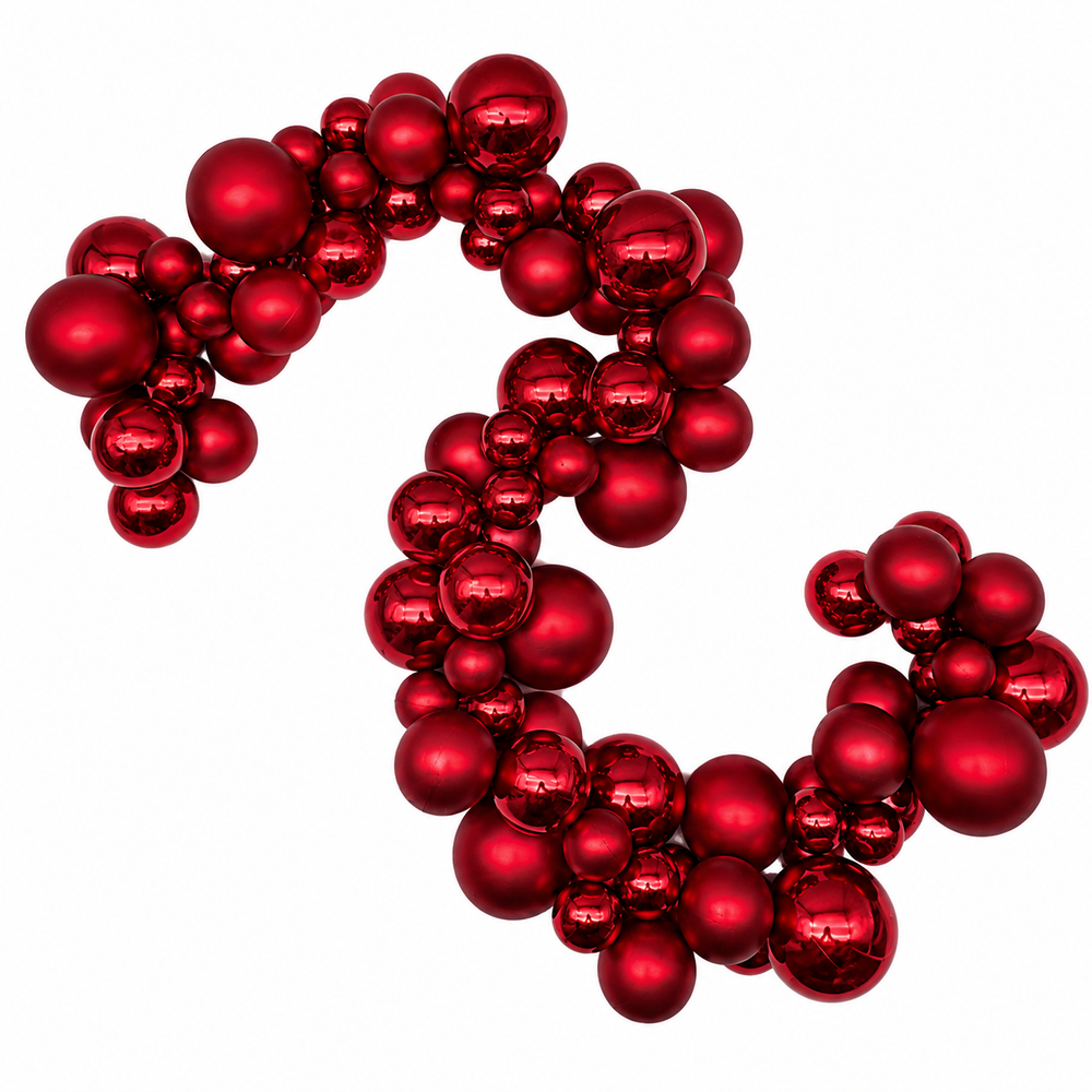 Guirnalda de BOLAS ROJAS BRILLANTES