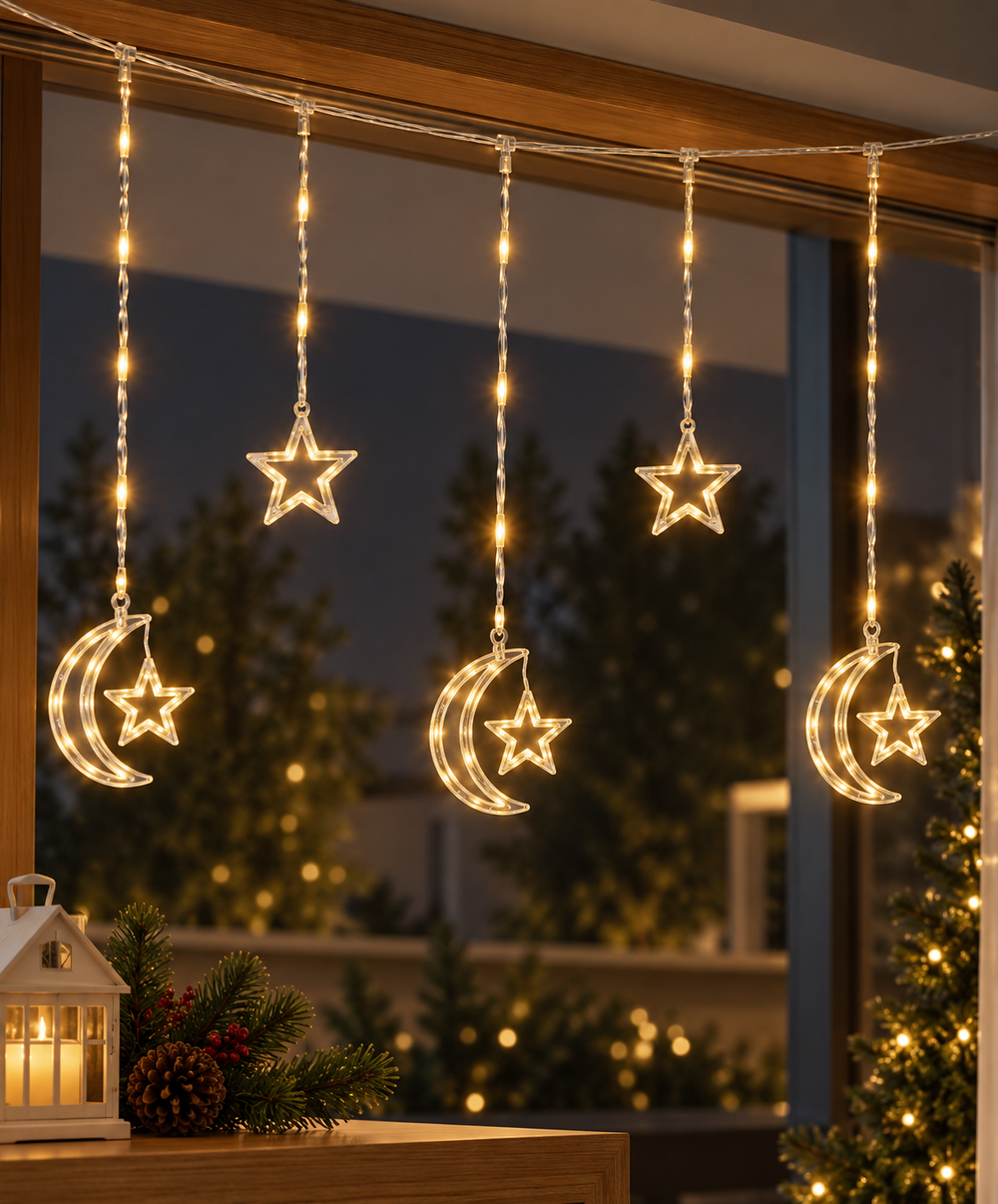 Luces Cortina Estrella Luna - 3m