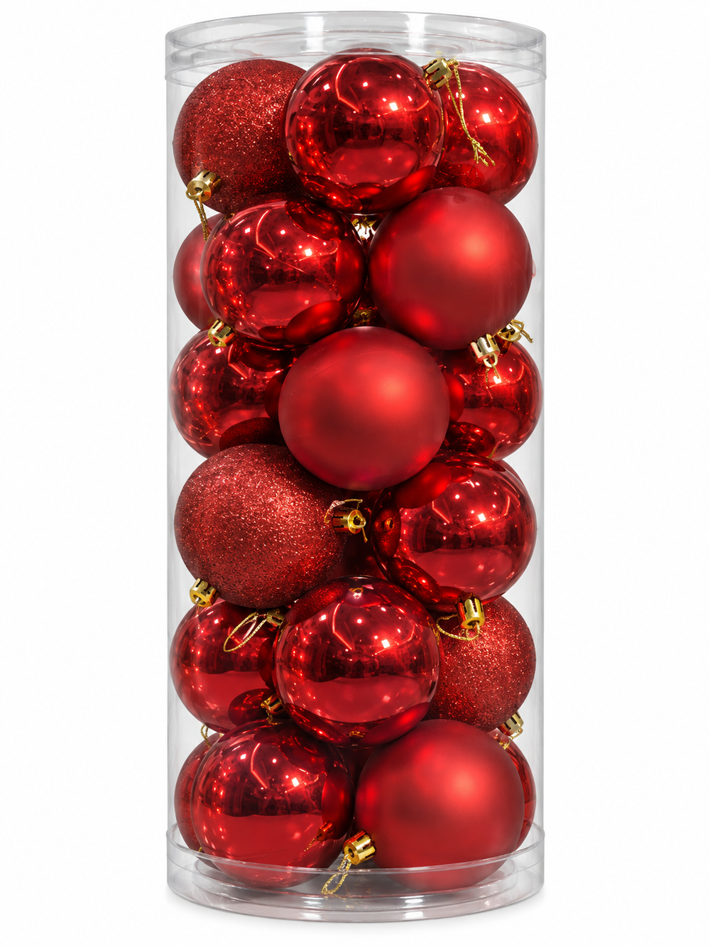 Bola Navideña Roja - 20 Unidades - 8cm