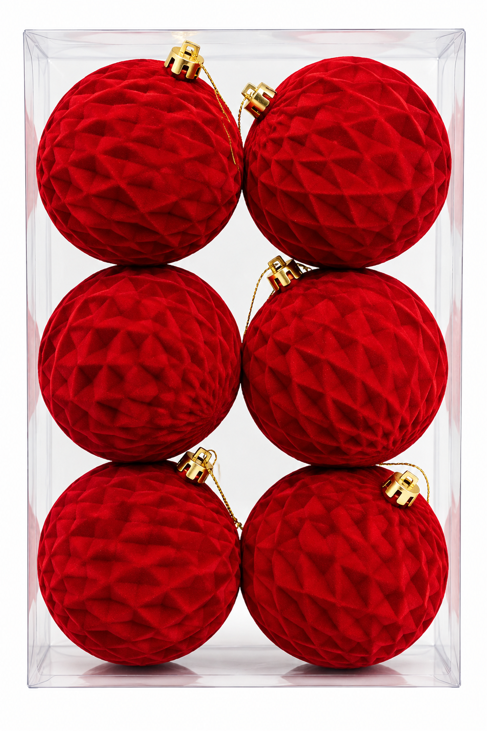 Bola Navideña Roja  - 6 Unidades - 10cm