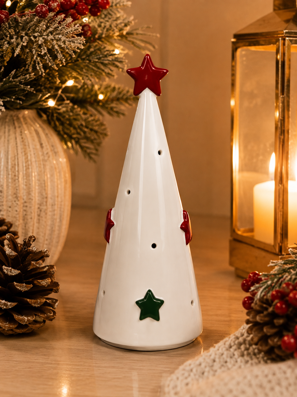 Pino Navideño Ceramico con Luz