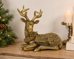 Reno Rumiante Dorado Navideño