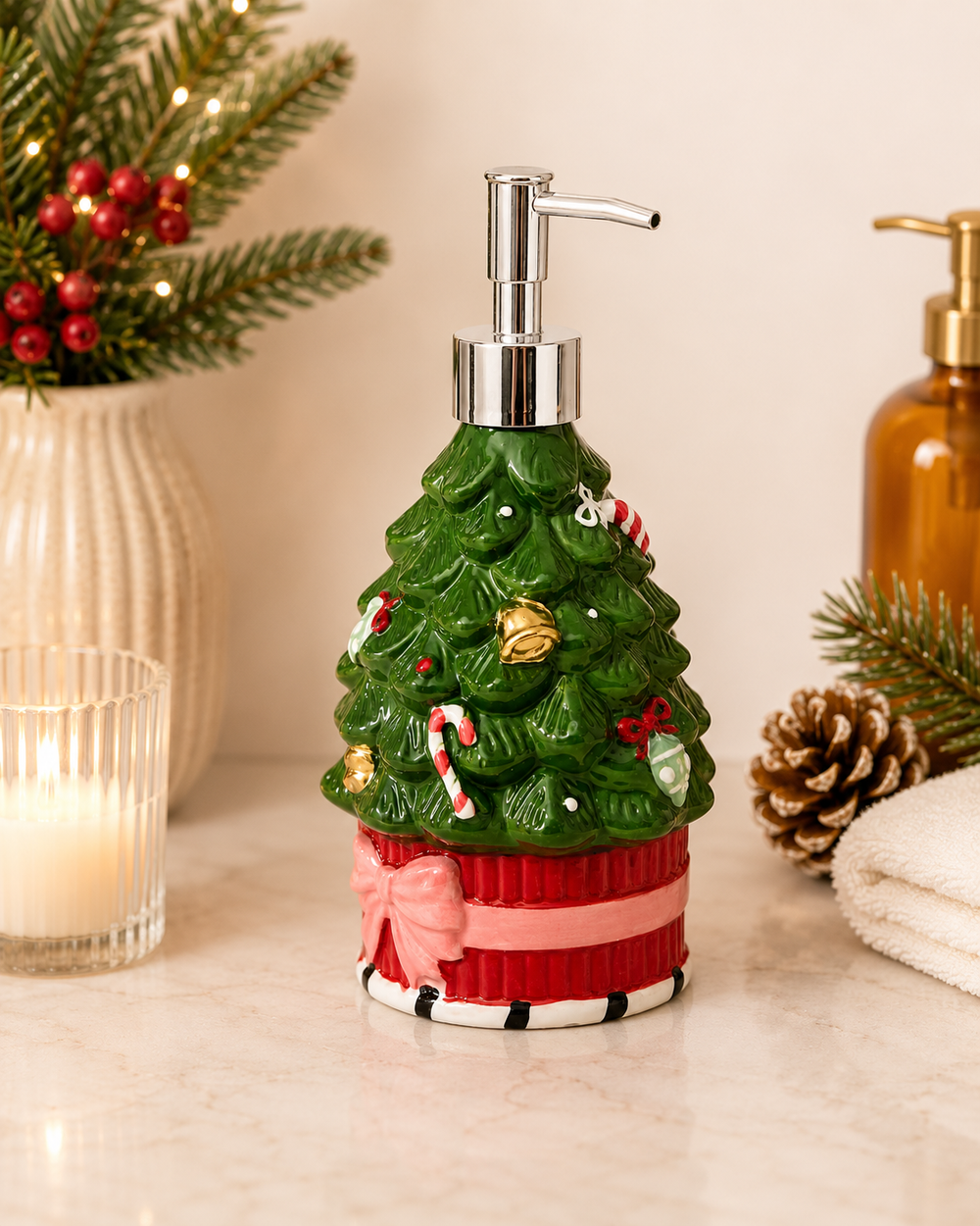 Dispensador de Jabón Pino Navideño