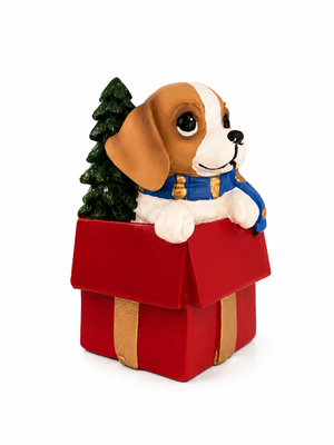 Adorno Perrito Navideño Rojo
