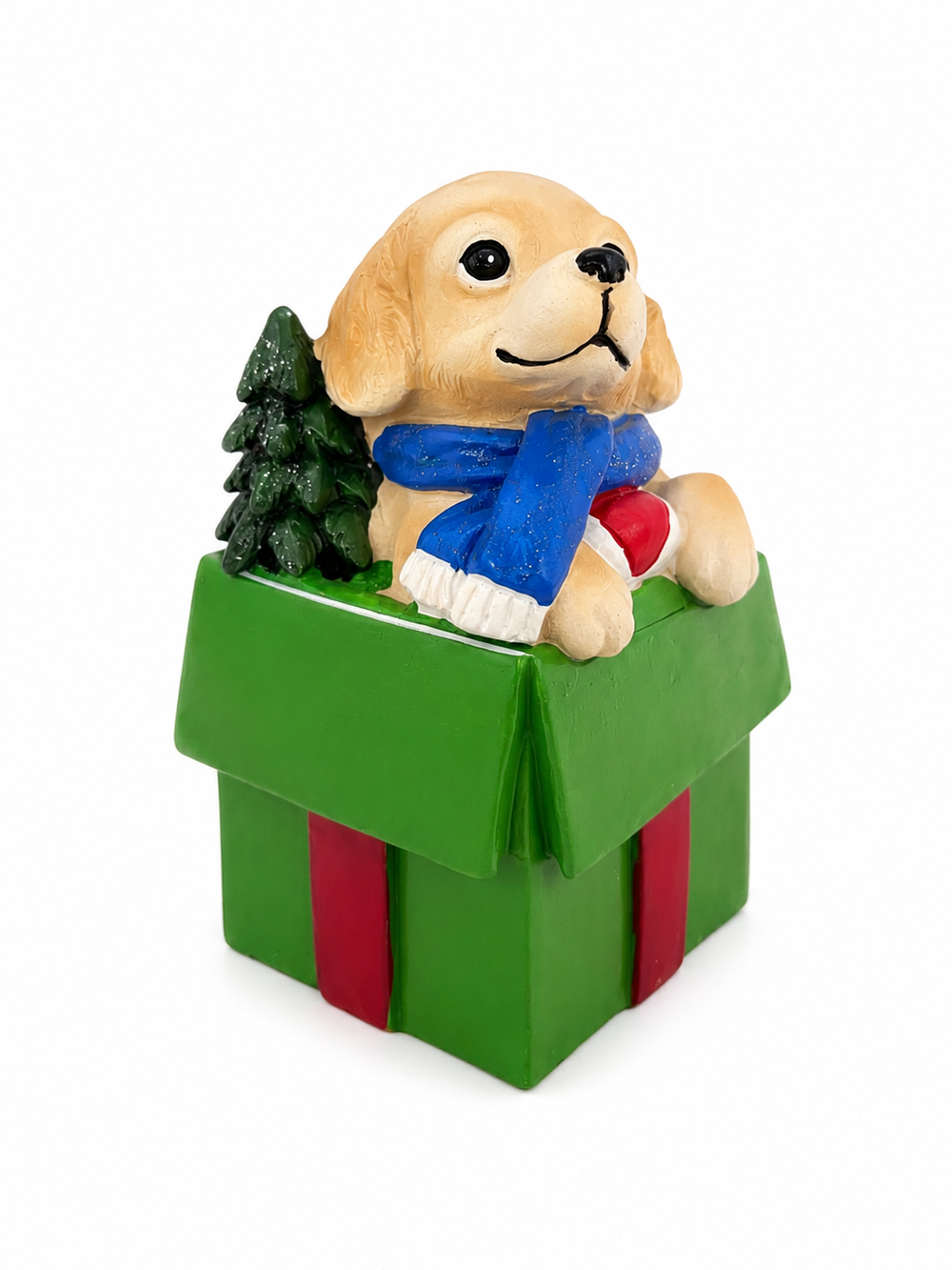Adorno Perrito Navideño Verde