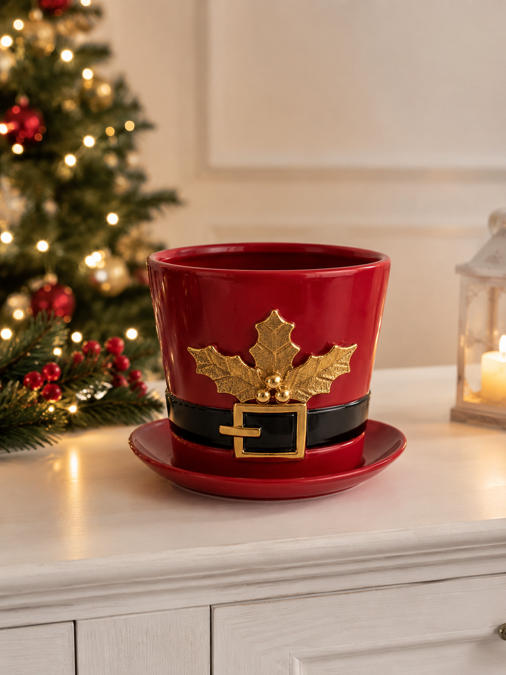Macetero Navideño Rojo - Grande