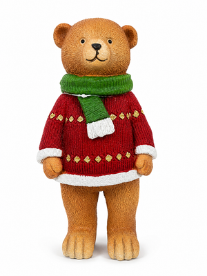 Adorno Oso Navideño Rojo