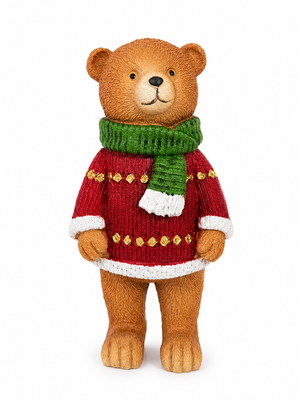 Adorno Oso Navideño Rojo Mediano