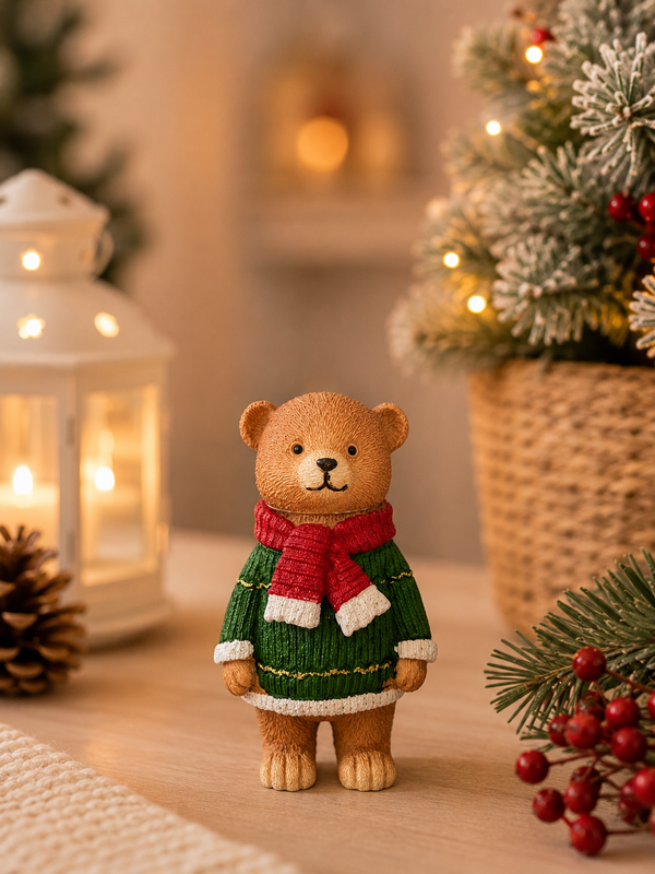 Adorno Oso Navideño Rojo Pequeño.