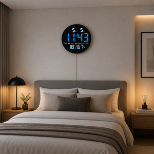 Reloj Digital de Pared Borde Negro.