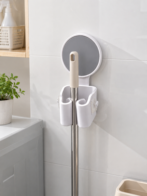 Soporte Adhesivo para Escobas y Trapeadores