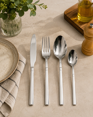 Set de Cubiertos 24 Piezas Plateado Liso