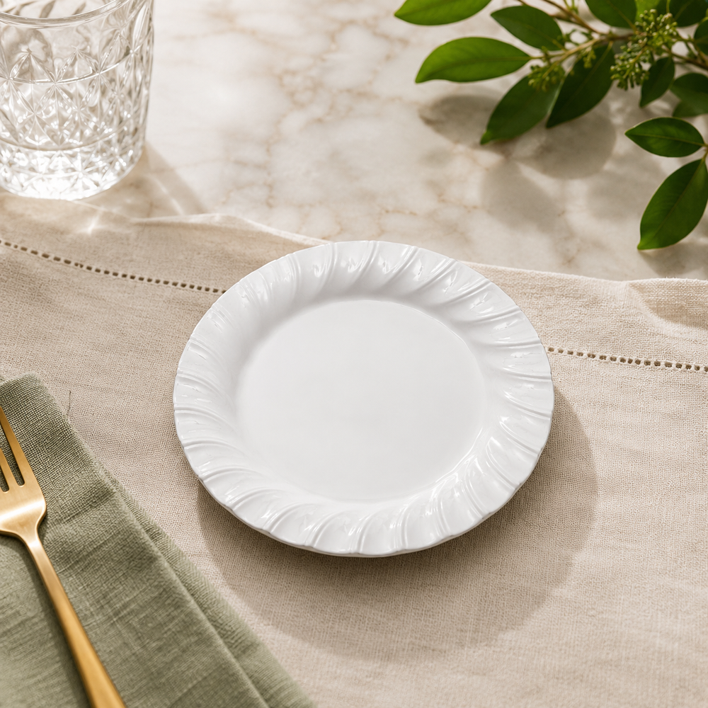 Plato Llano Pequeño Blanco PERLA