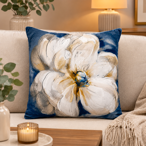 Cojin Estampado Flor BLANCA
