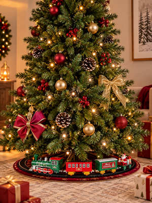 Tren Navideño con Luces y Sonido para el Árbol o Pie del Árbol