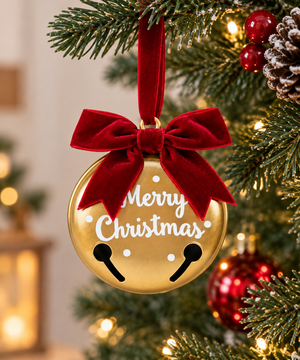 Cascabeles Navideño con Lazo Rojo