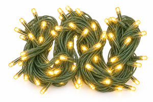 Luces Navidad - 20m - 200 Focos - Luz Amarilla - Cable Verde