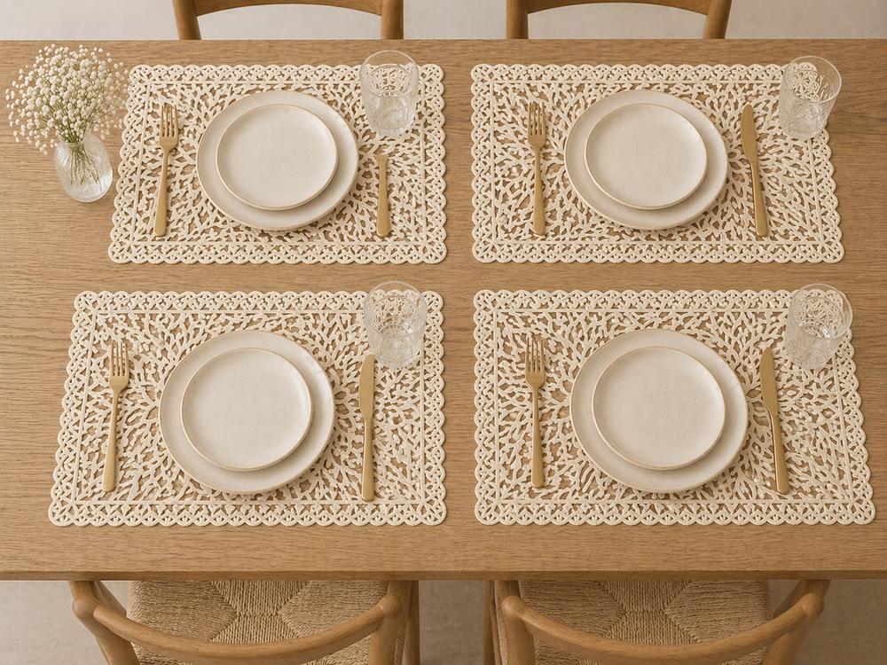 Individuales X6 Rectangular Crema STRONG