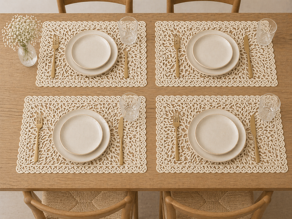 Individuales X6 Rectangular Crema STRONG