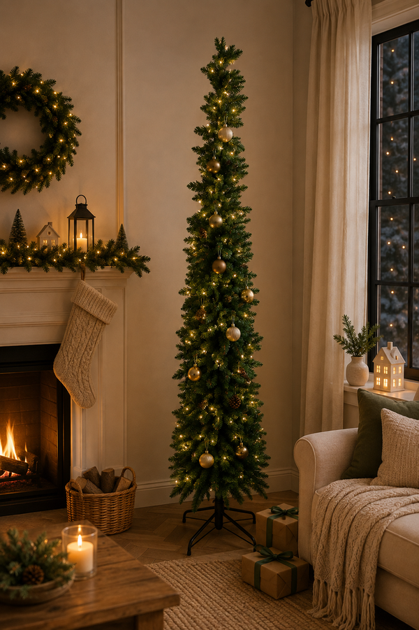 Árbol Pino Slim/Lapiz Tradicional Verde 2.10m