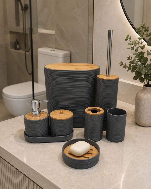 Set de Baño 8 piezas PLOMO