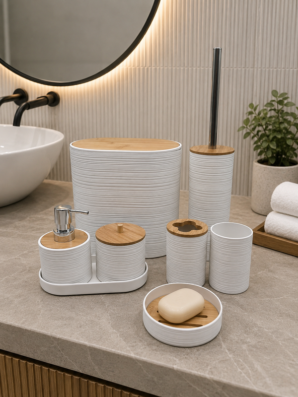 Set de Baño 8 piezas BLANCO